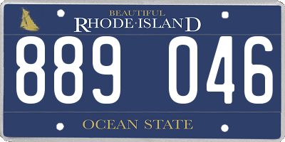 RI license plate 889046