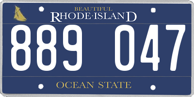 RI license plate 889047