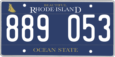RI license plate 889053