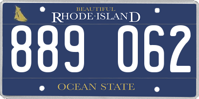 RI license plate 889062
