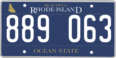RI license plate 889063
