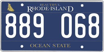 RI license plate 889068