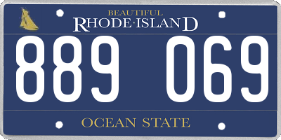 RI license plate 889069