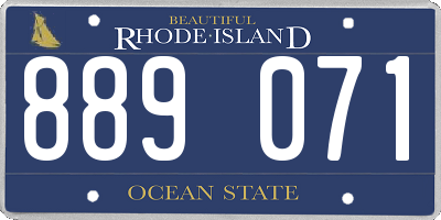 RI license plate 889071