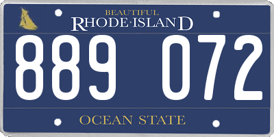 RI license plate 889072