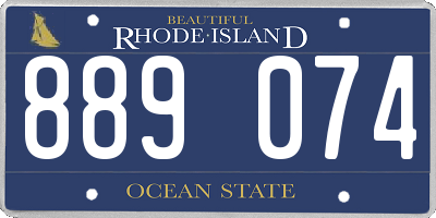 RI license plate 889074