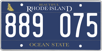 RI license plate 889075