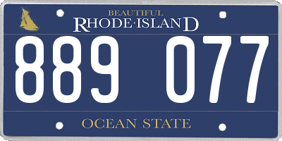 RI license plate 889077