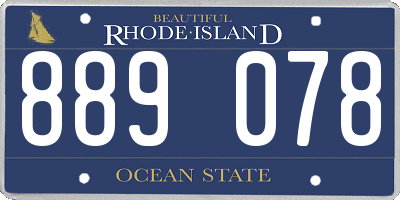 RI license plate 889078