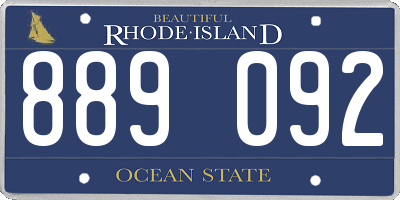 RI license plate 889092