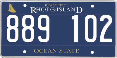 RI license plate 889102