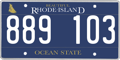 RI license plate 889103