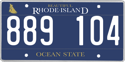 RI license plate 889104