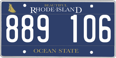 RI license plate 889106