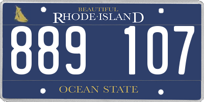 RI license plate 889107