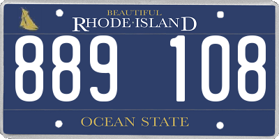 RI license plate 889108