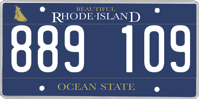RI license plate 889109
