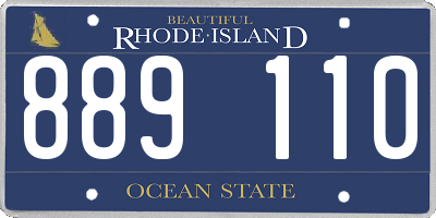 RI license plate 889110