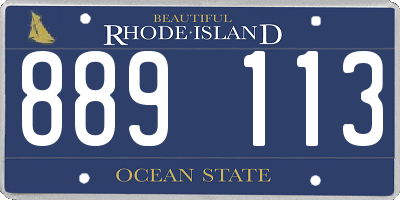 RI license plate 889113