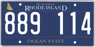RI license plate 889114