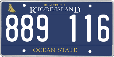 RI license plate 889116