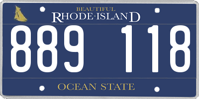 RI license plate 889118