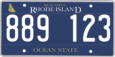 RI license plate 889123