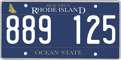 RI license plate 889125