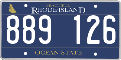 RI license plate 889126