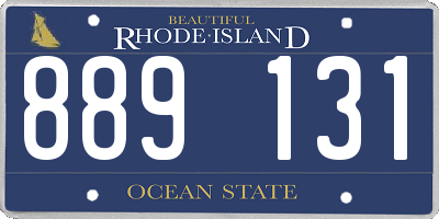 RI license plate 889131