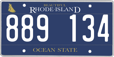 RI license plate 889134