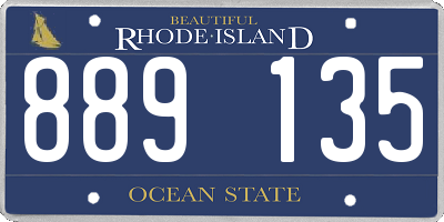 RI license plate 889135