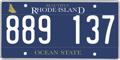 RI license plate 889137