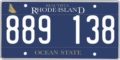 RI license plate 889138