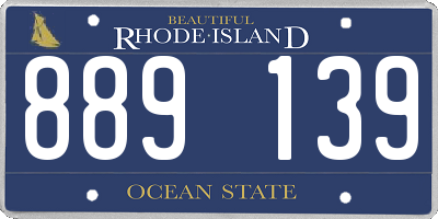 RI license plate 889139