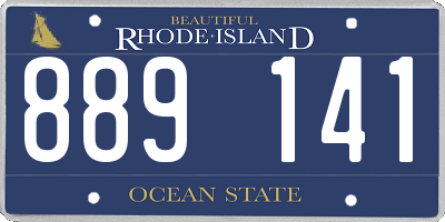 RI license plate 889141