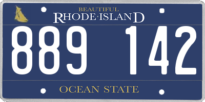 RI license plate 889142