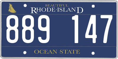 RI license plate 889147