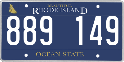 RI license plate 889149