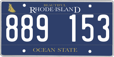 RI license plate 889153