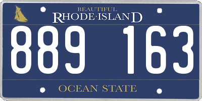 RI license plate 889163