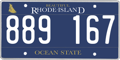 RI license plate 889167