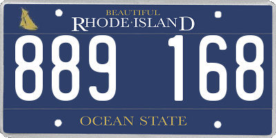 RI license plate 889168