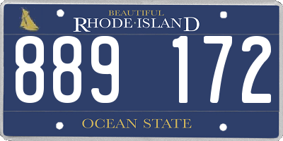 RI license plate 889172