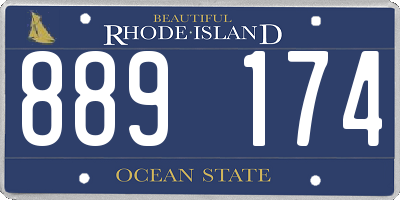 RI license plate 889174