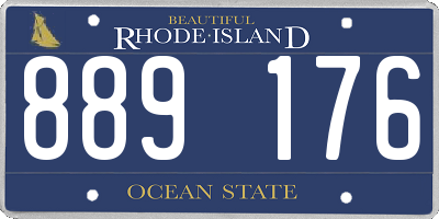 RI license plate 889176