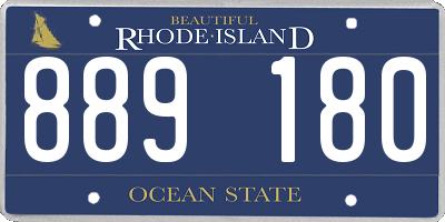 RI license plate 889180