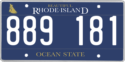 RI license plate 889181