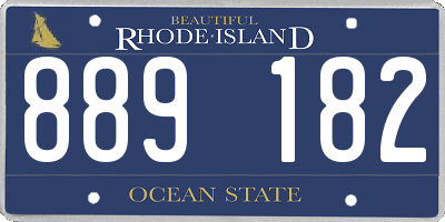 RI license plate 889182
