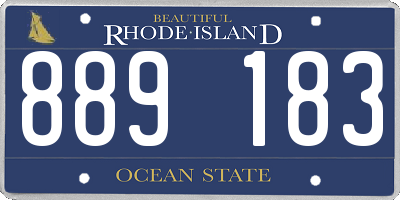 RI license plate 889183
